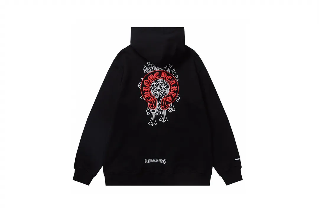 Q6—P230 -Chrome Hearts/Chrome Hearts printed zipper sweatshirt cardigan jacket -420 grams of high-density, high-quality wool, soft, delicate and skin-friendly, soft and silky to the touch, warm and skin-friendly -The hardware and zipper accessories are all customized and full of details -Colour: black -Size: S M L XL